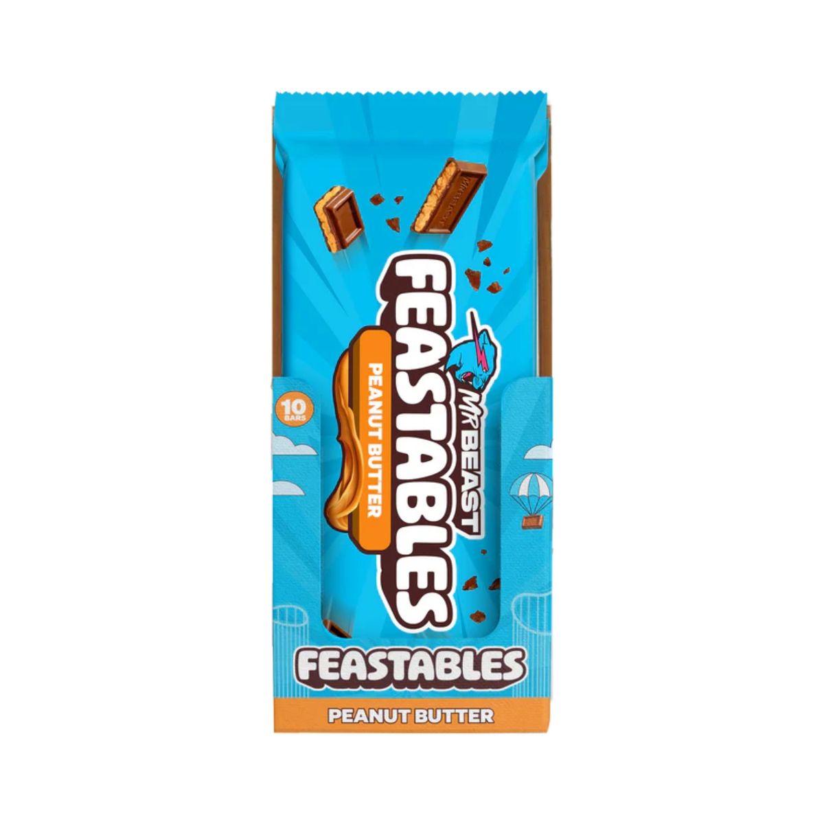 MR BEAST FEASTABLES - Barra de Chocolate Feastables Peanut Butter Display 10 Und