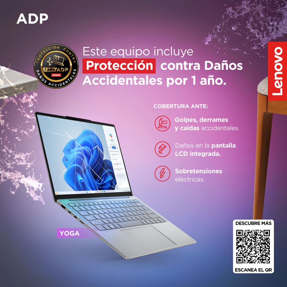 LENOVO - Laptop IA Lenovo Yoga 7 2 en 1 AMD Ryzen AI 7 350 32GB RAM 1TB SSD 14" OLED WUXGA táctil