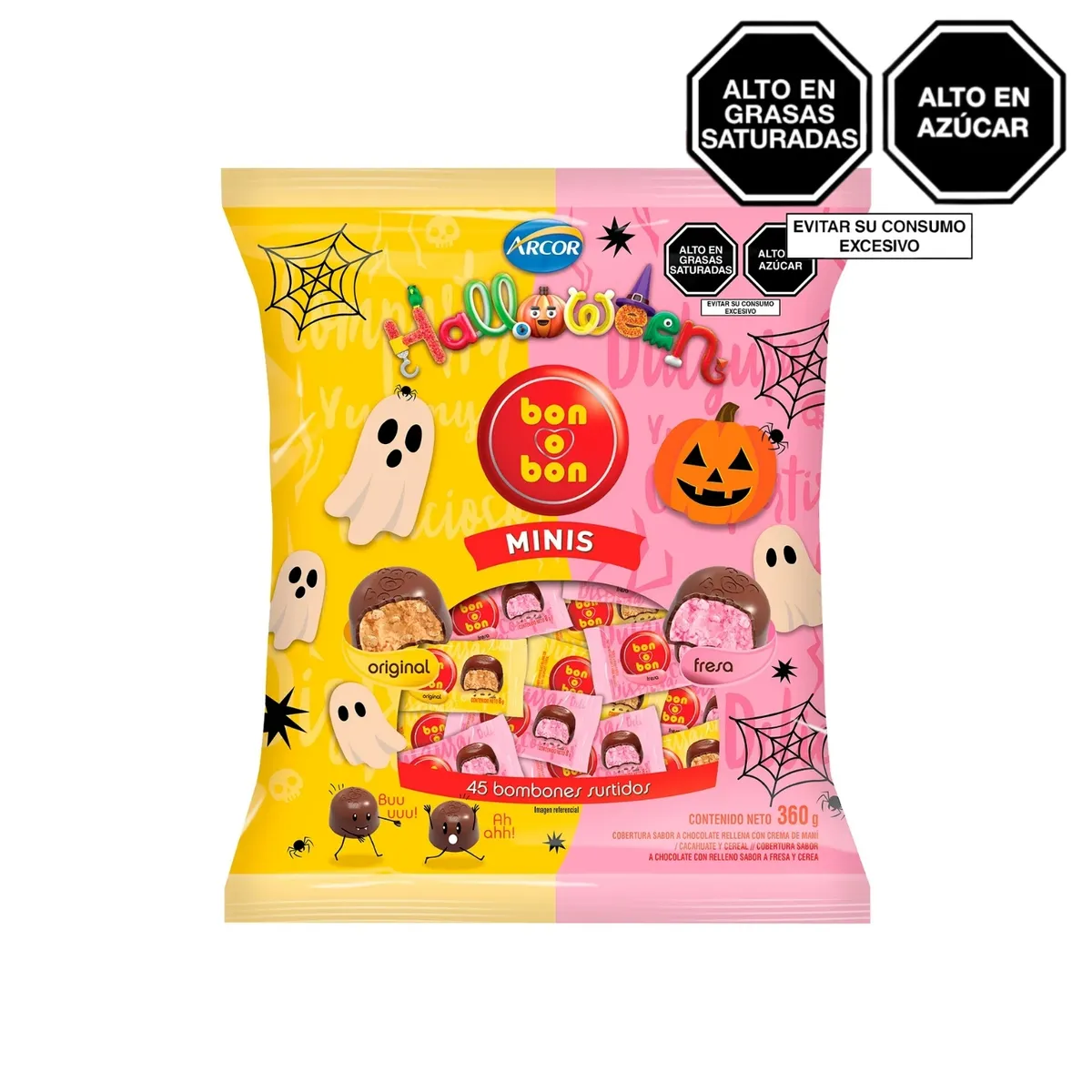 BON O BON - Mini Bombones Surtidos Bon o Bon Halloween Bolsa 360 g