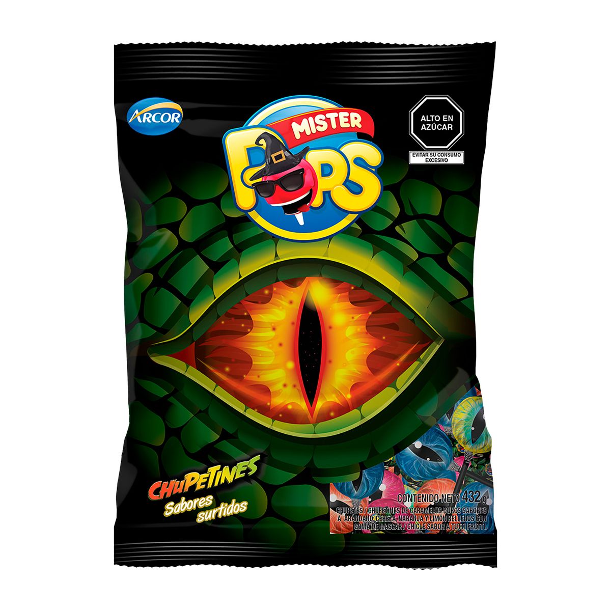 ARCOR - Chupetines Arcor Mister Pops Surtido Dragon Eyes Bolsa 432 g