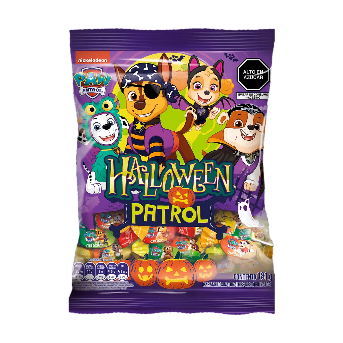 ARCOR - Caramelos Blandos Arcor Paw Patrol Halloween Bolsa 181 g