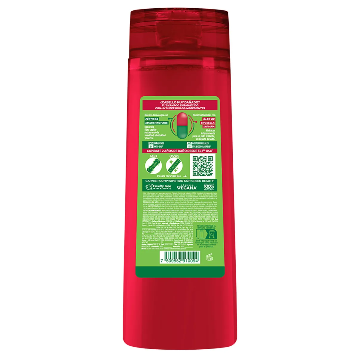 FRUCTIS - Shampoo Fructis Post Química Botella 350 mL
