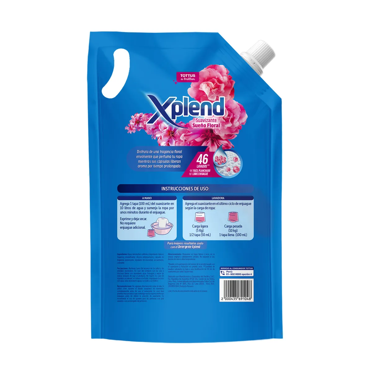TOTTUS XPLEND - Suavizante Xplend Sueño Floral Doypack 2.3 L