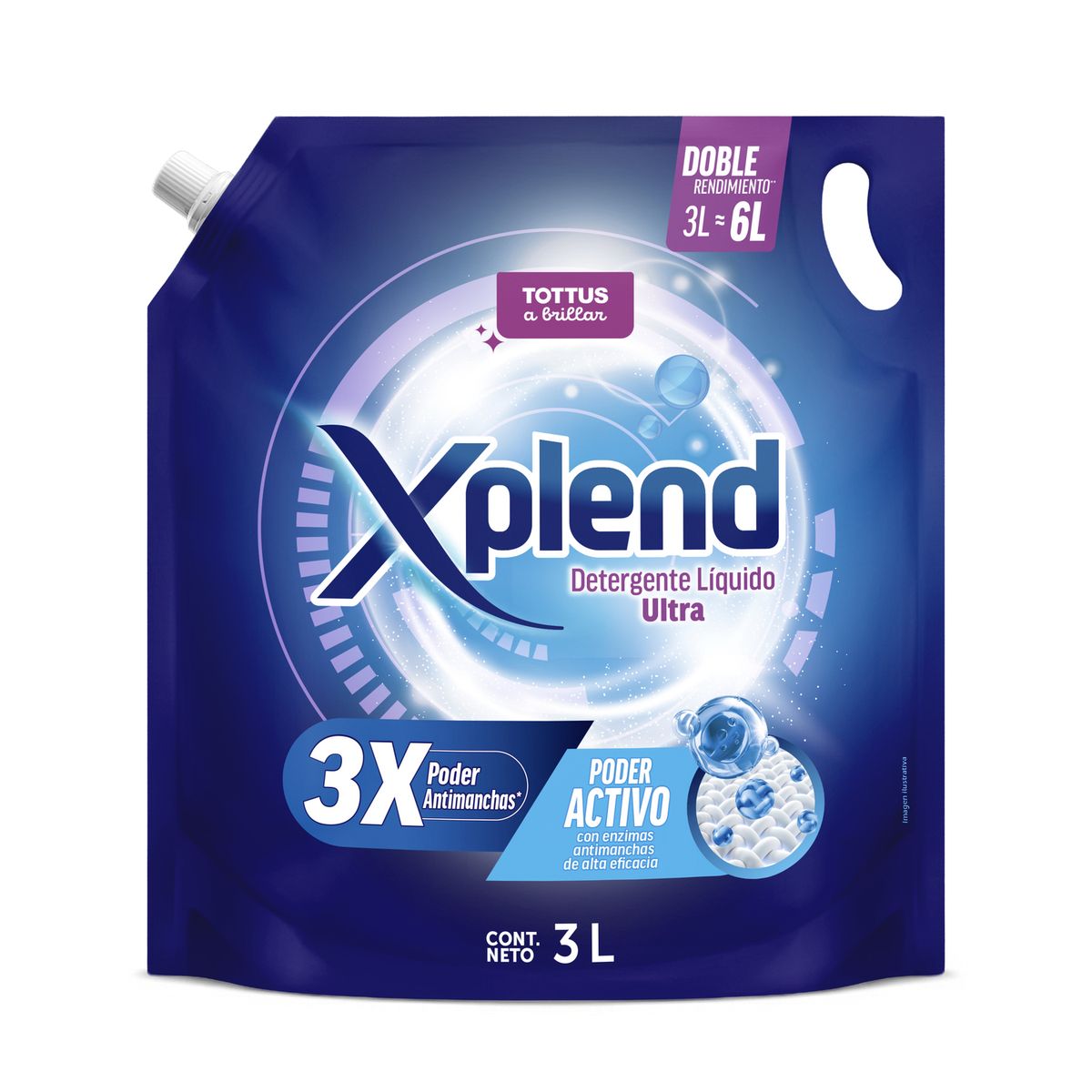  - Detergente Líquido Xplend Ultra Doypack 3 L
