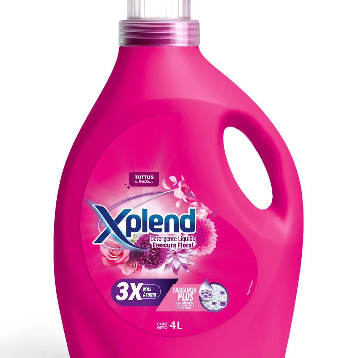 XPLEND - Detergente Líquido Xplend Frescura Floral Botella 4 L
