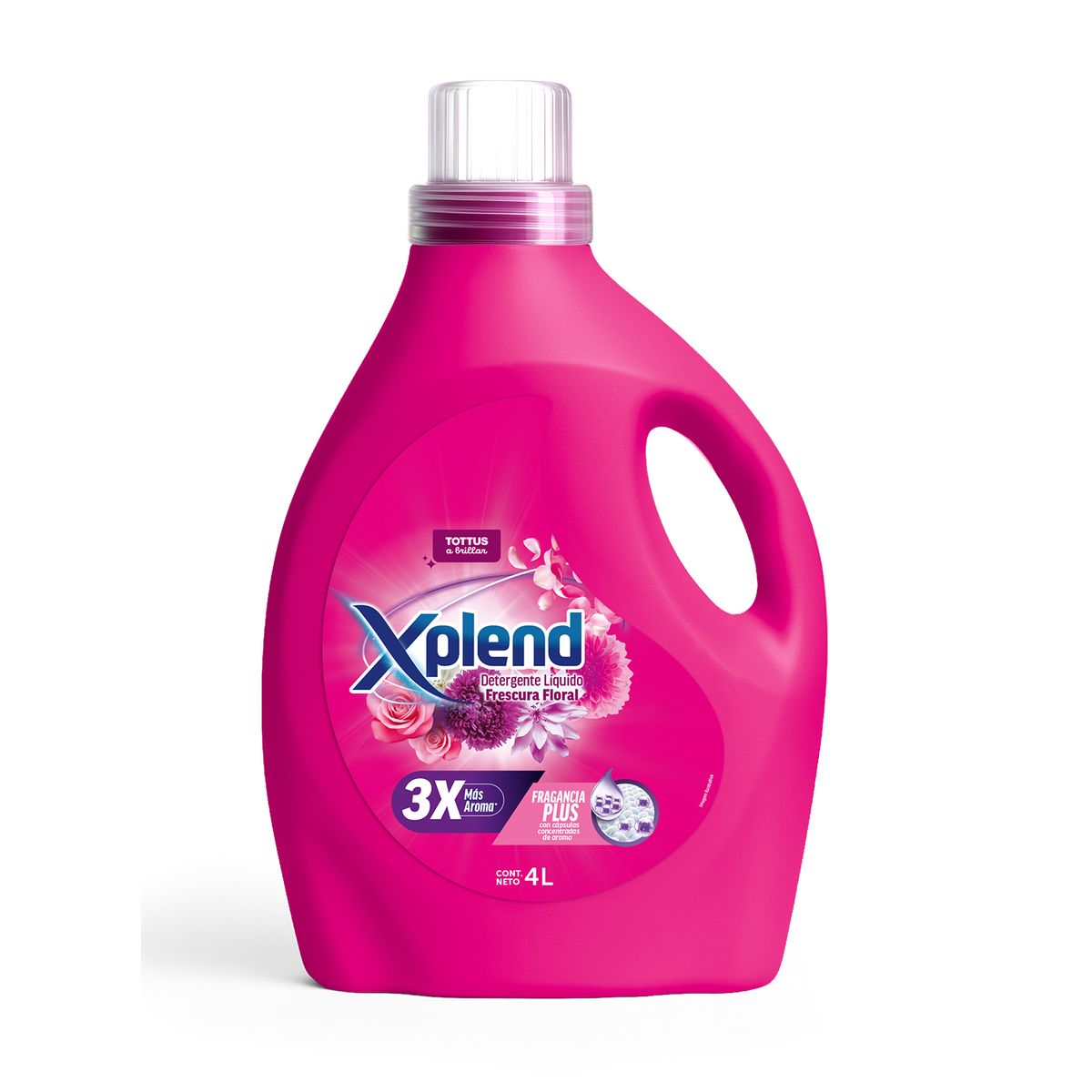 XPLEND - Detergente Líquido Xplend Frescura Floral Botella 4 L