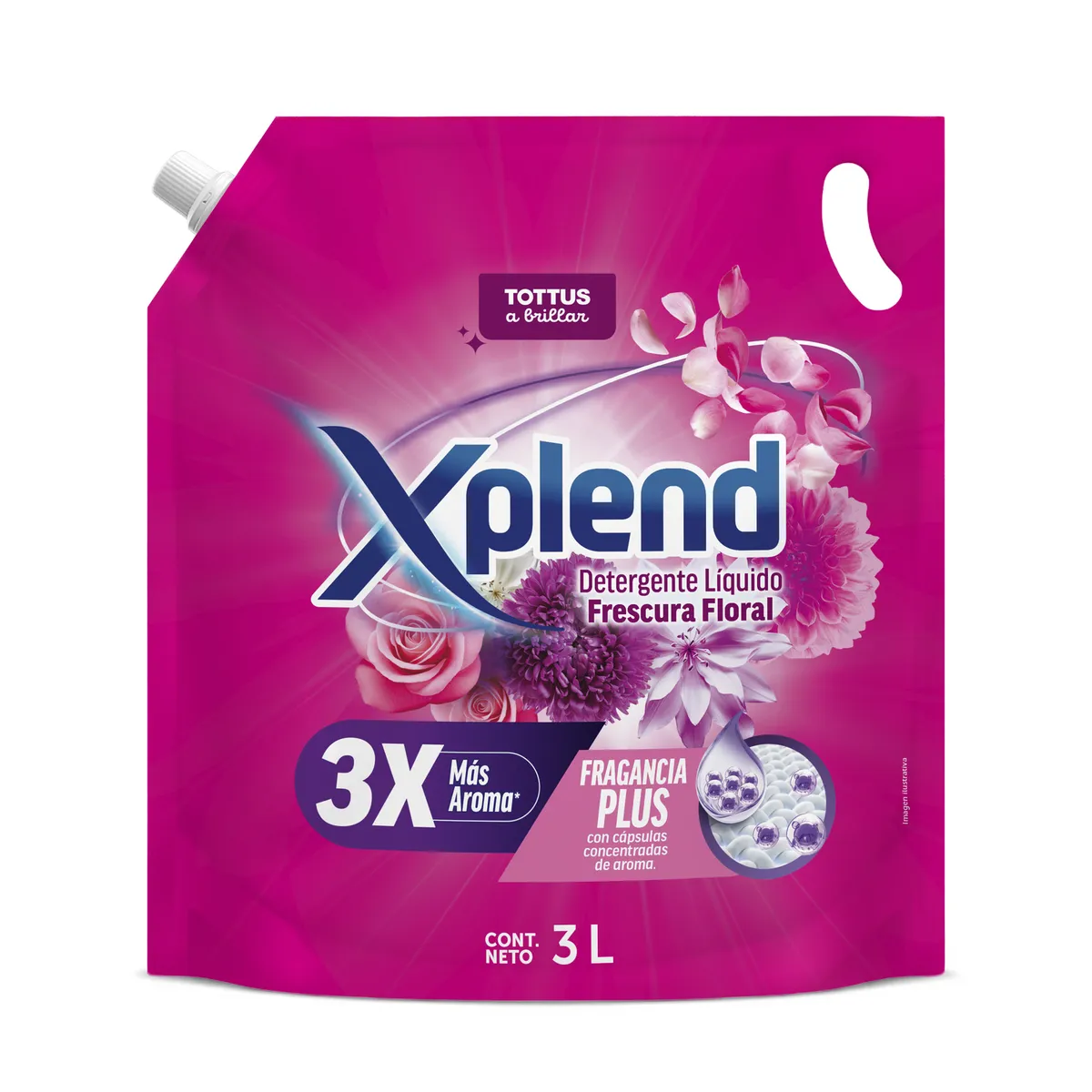 TOTTUS XPLEND - Detergente Líquido Xplend Frescura Floral Doypack 3 L