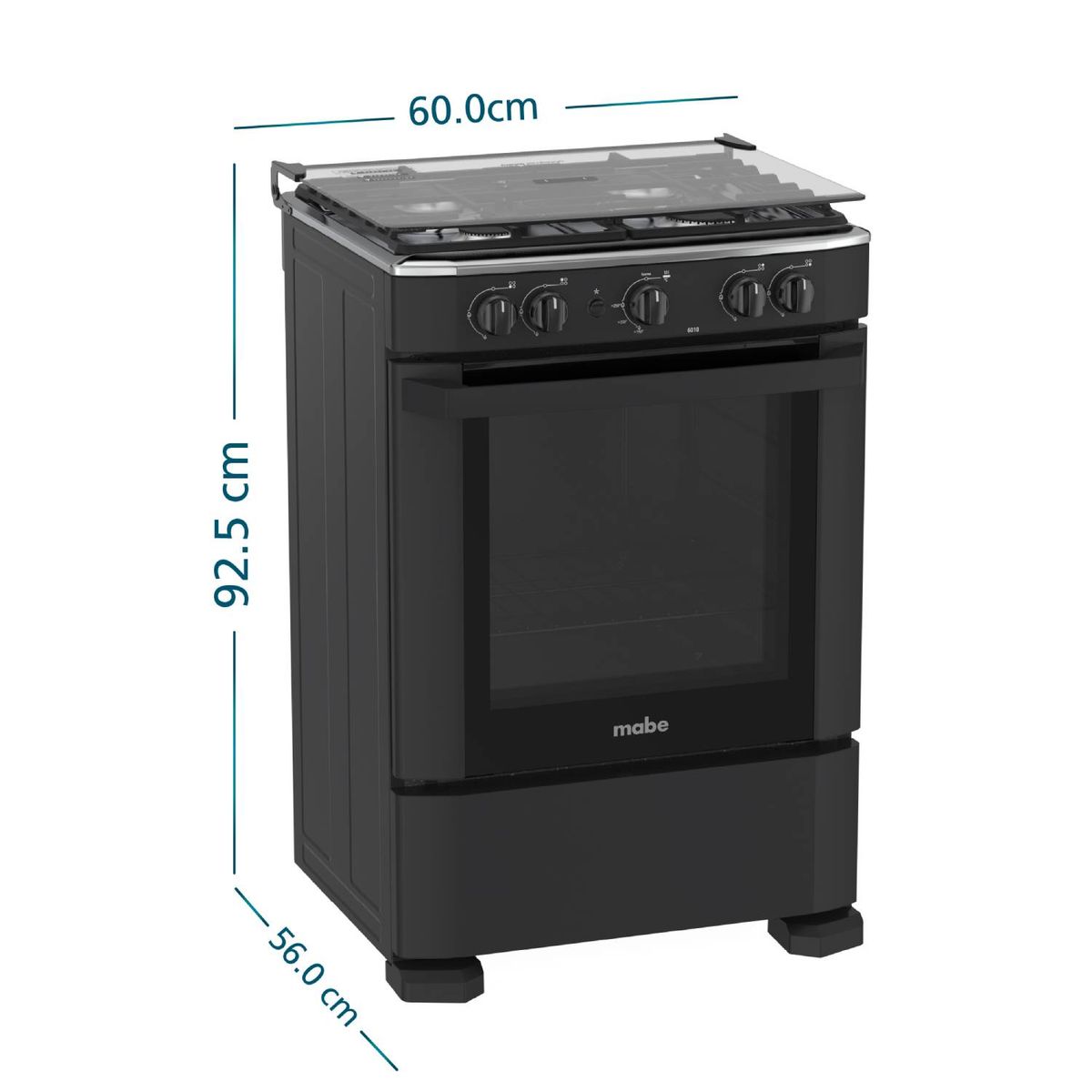 MABE - Cocina a Gas 60 cm Negro Mabe CMP6010FN0