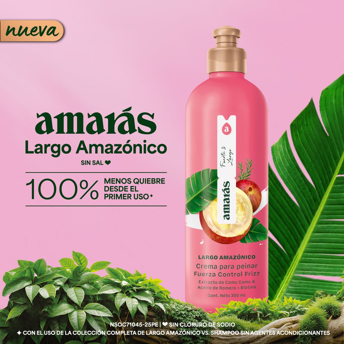 AMARAS - Crema para peinar Amarás Largo Amazónico Envase 300 mL