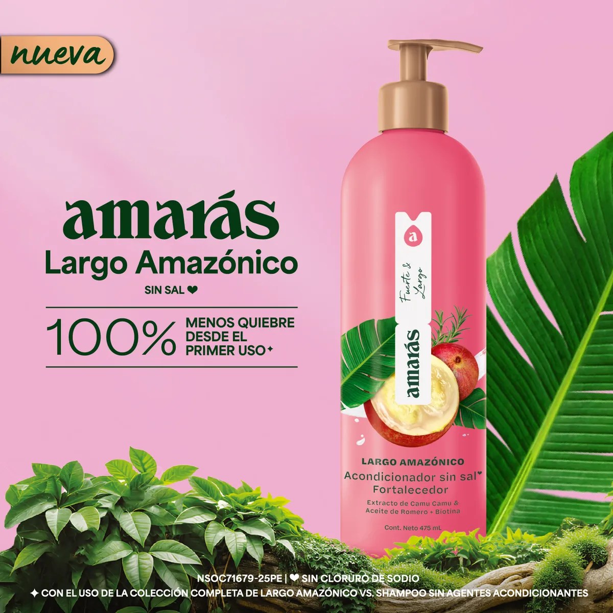 AMARAS - Acondicionador Amarás Largo Amazónico Envase 475 mL