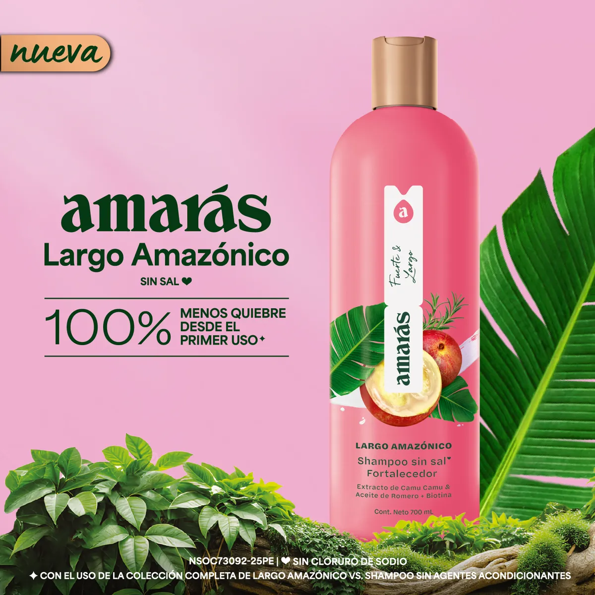 AMARAS - Shampoo Amarás Largo Amazónico Envase 700 mL