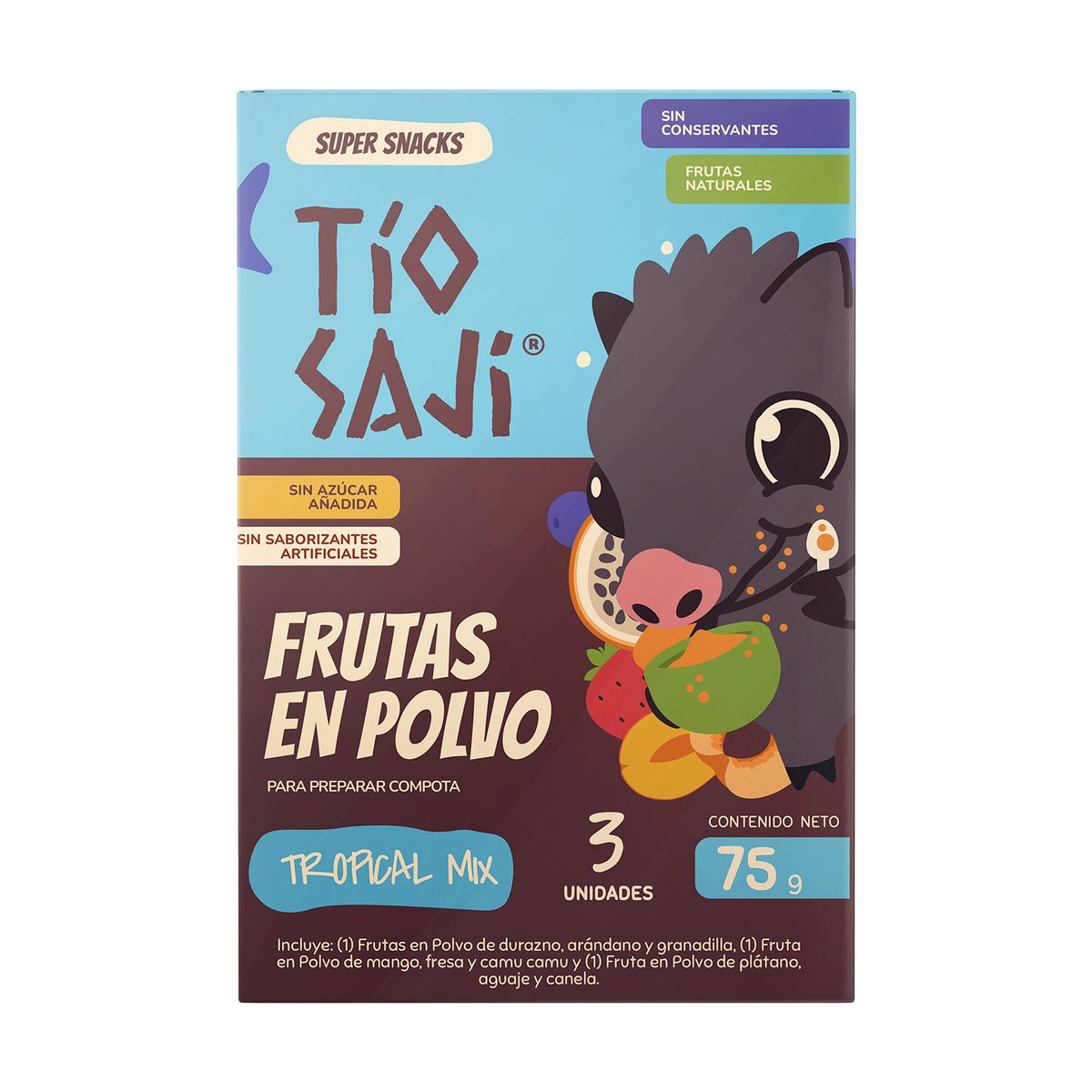 TIO SAJI - Fruta en Polvo Tio Saji Tropical Mix Caja 3 Und