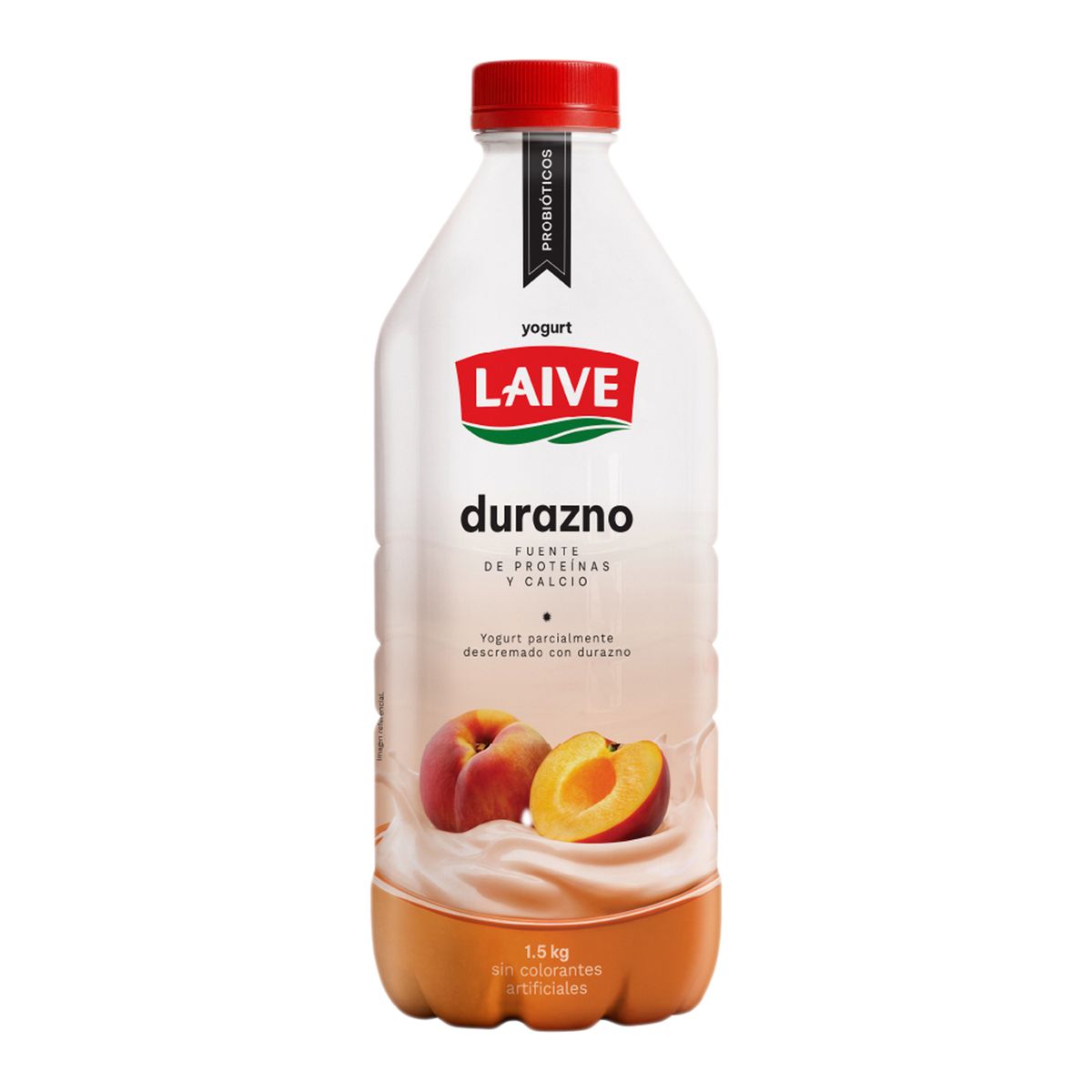 LAIVE - Yogurt Probiótico Laive Sabor Durazno Botella 1.5 Kg