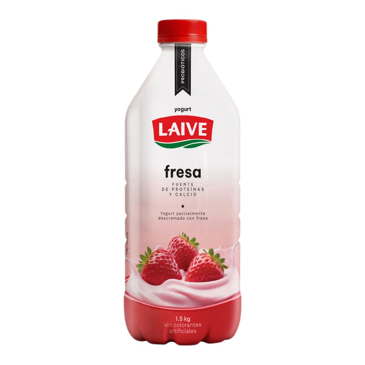 LAIVE - Yogurt Probiótico Laive Sabor Fresa Botella 1.5 Kg