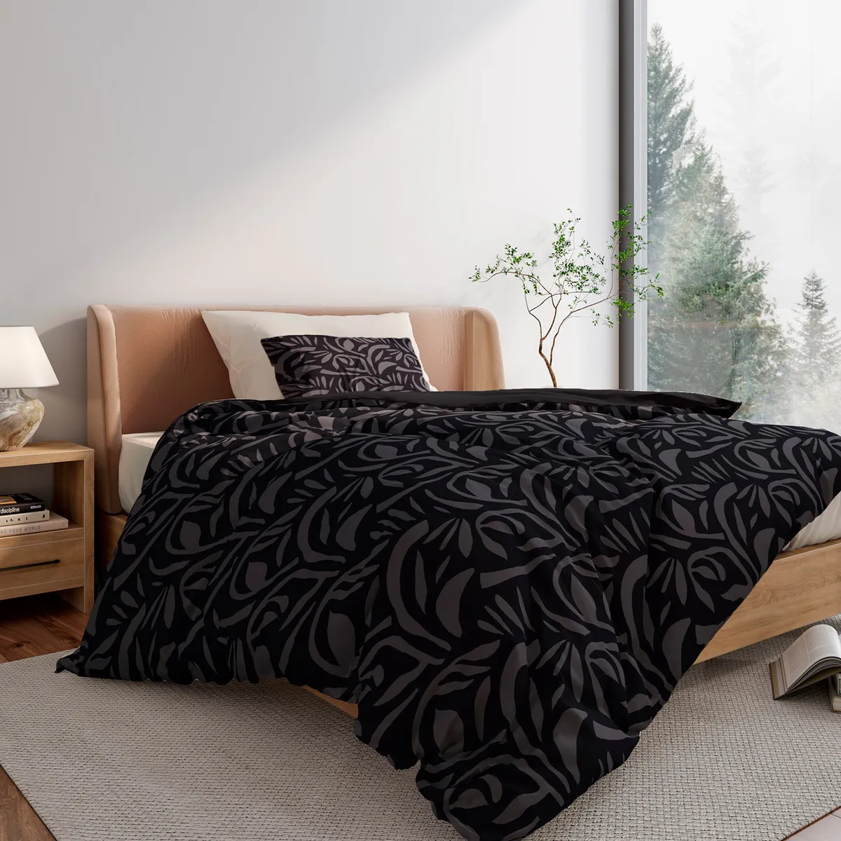 CASA JOVEN - CUBRECAMA VERA EST NEGRO 1.5PLZ