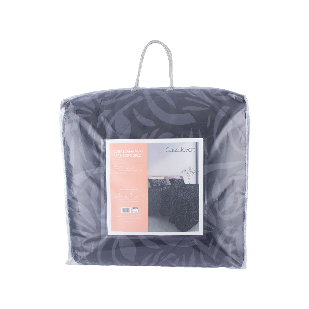 CASA JOVEN - CUBRECAMA VERA EST NEGRO 2PLZ
