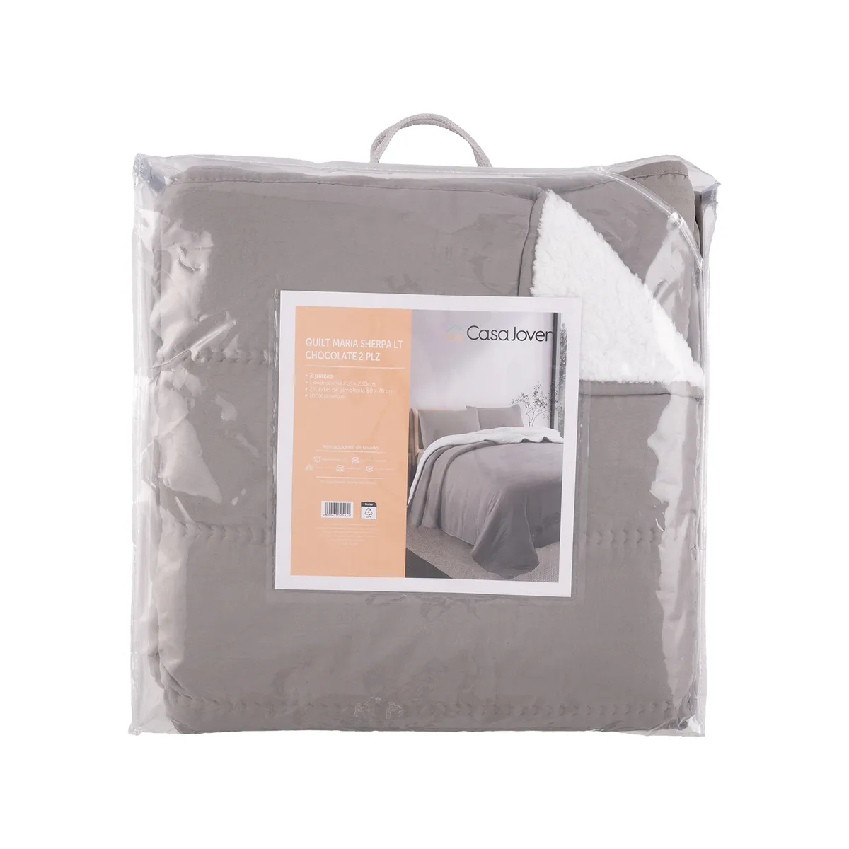 CASA JOVEN - QUILT MARIA SHERPA LT CHOCOLATE 2 PLZ