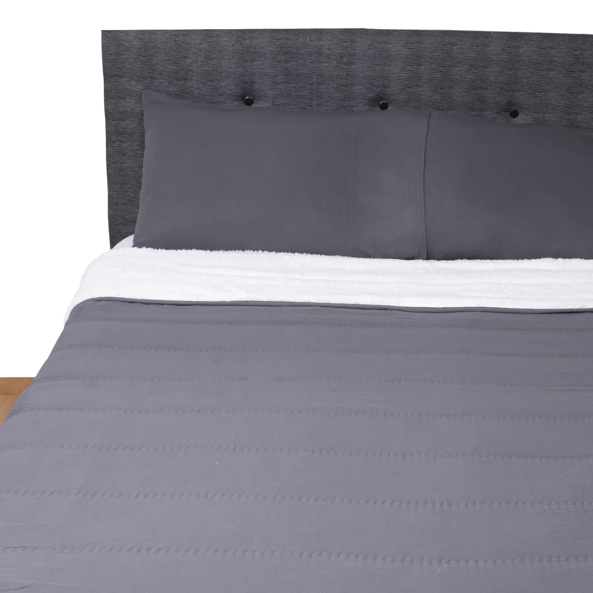 CASA JOVEN - QUILT MARIA SHERPA CHARCOAL 2 PLZ