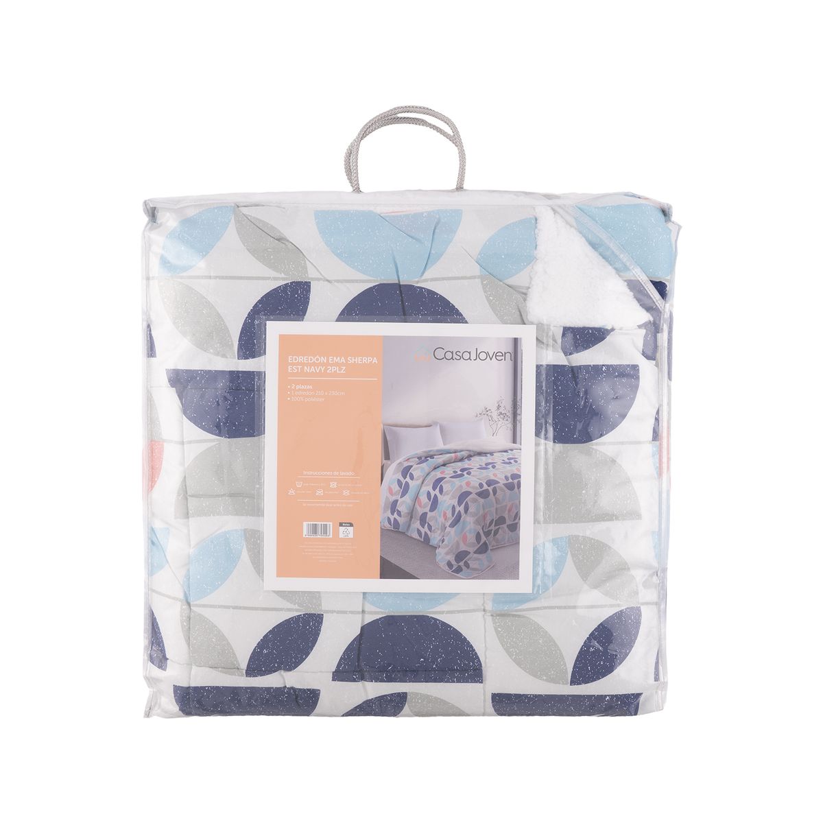 CASA JOVEN - EDREDON EMA SHERPA EST NAVY 2PLZ