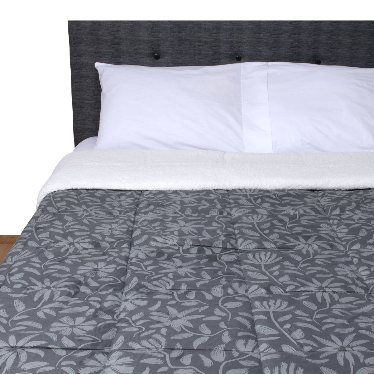 CASA JOVEN - EDREDON EMA SHERPA EST CHARCOAL 2PLZ