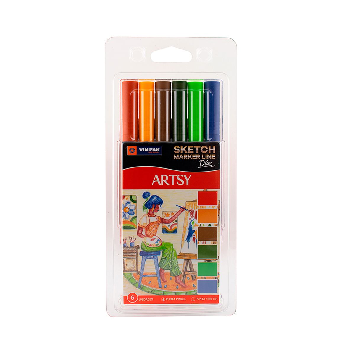 VINIFAN - Marcadores Vinifan Sketch Marker Line Artsy 6 Und