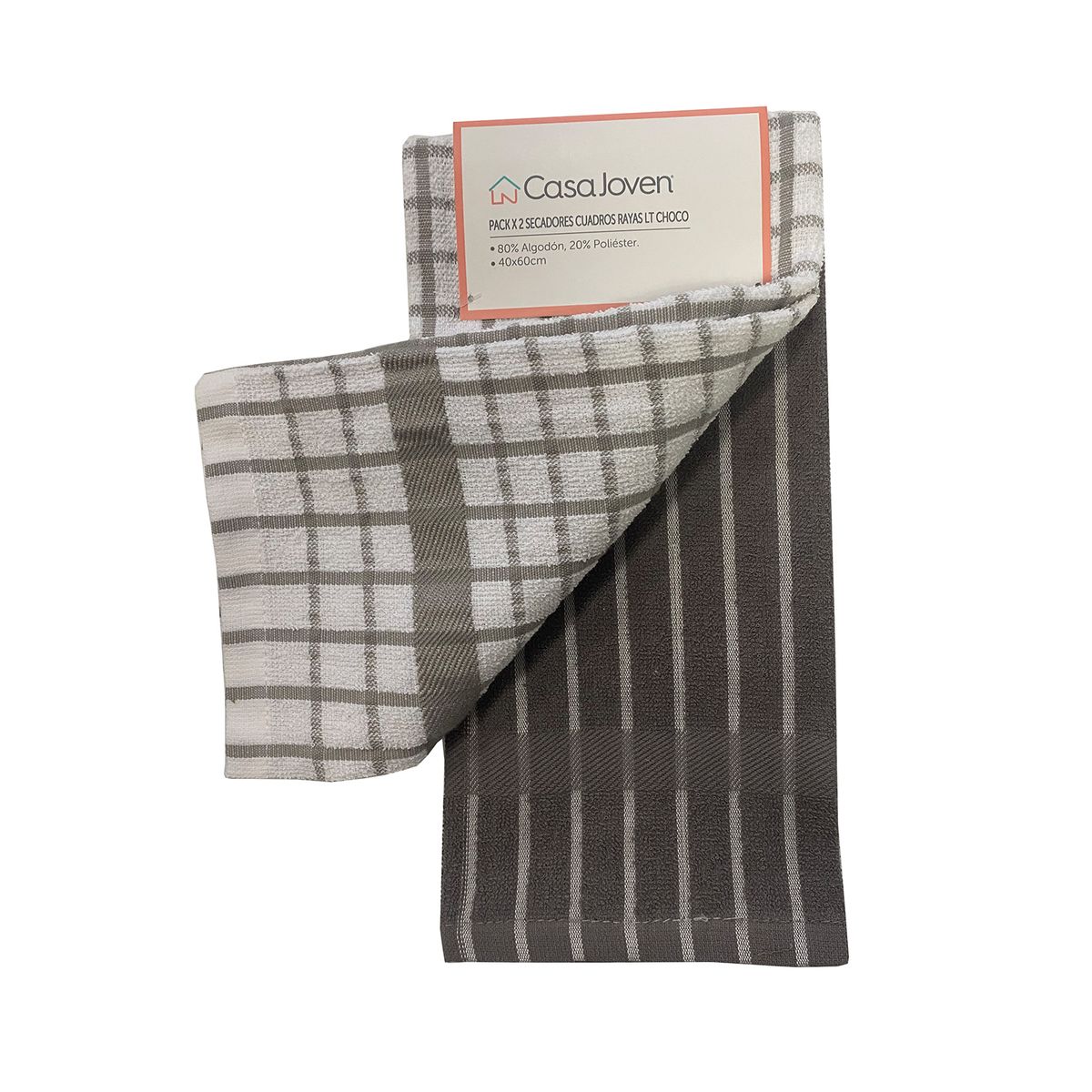 CASA JOVEN - PACKX 2 SECADORES CUADROS RAYAS LT CHOCO