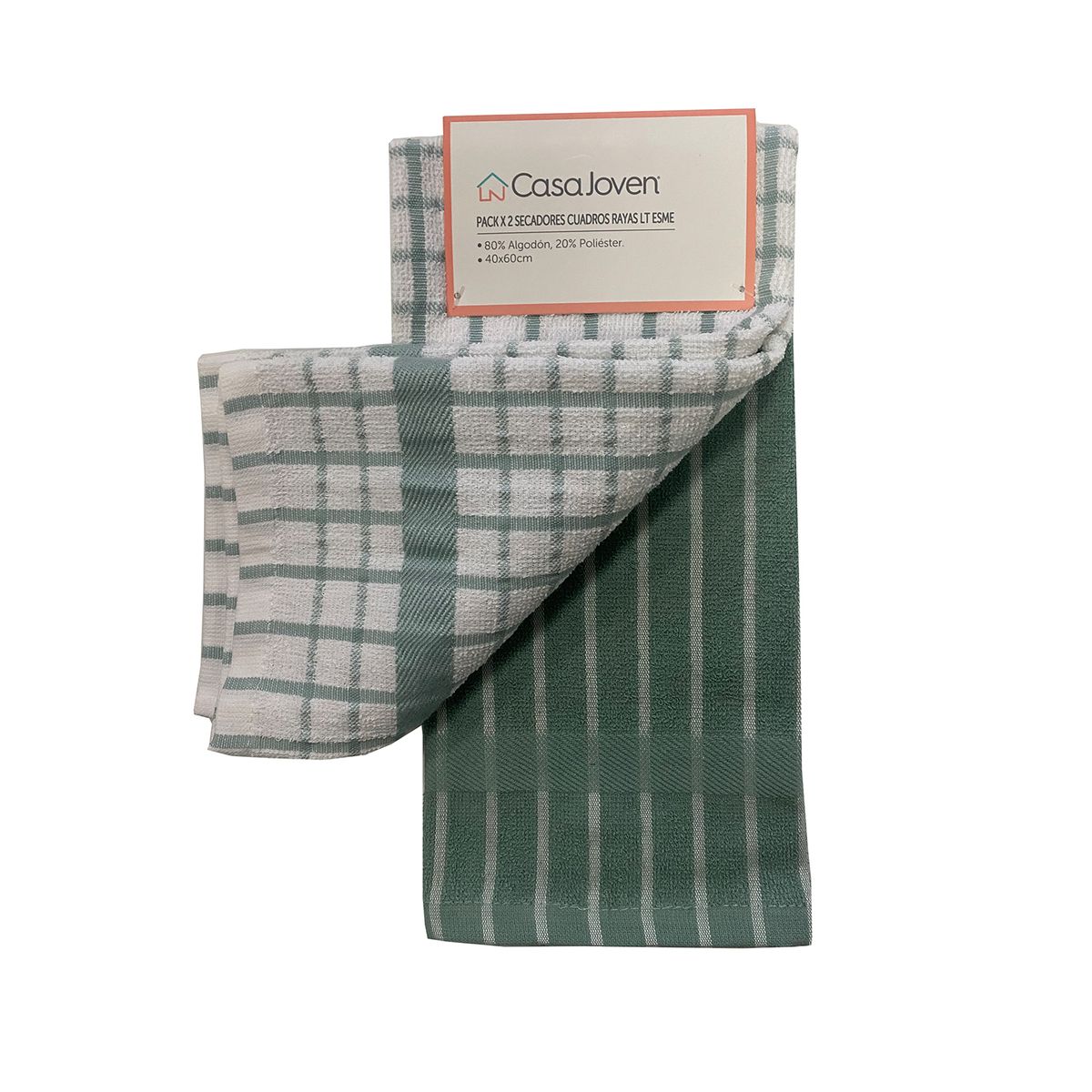 CASA JOVEN - PACK X 2 SECADORES CUADROS RAYAS LT ESME