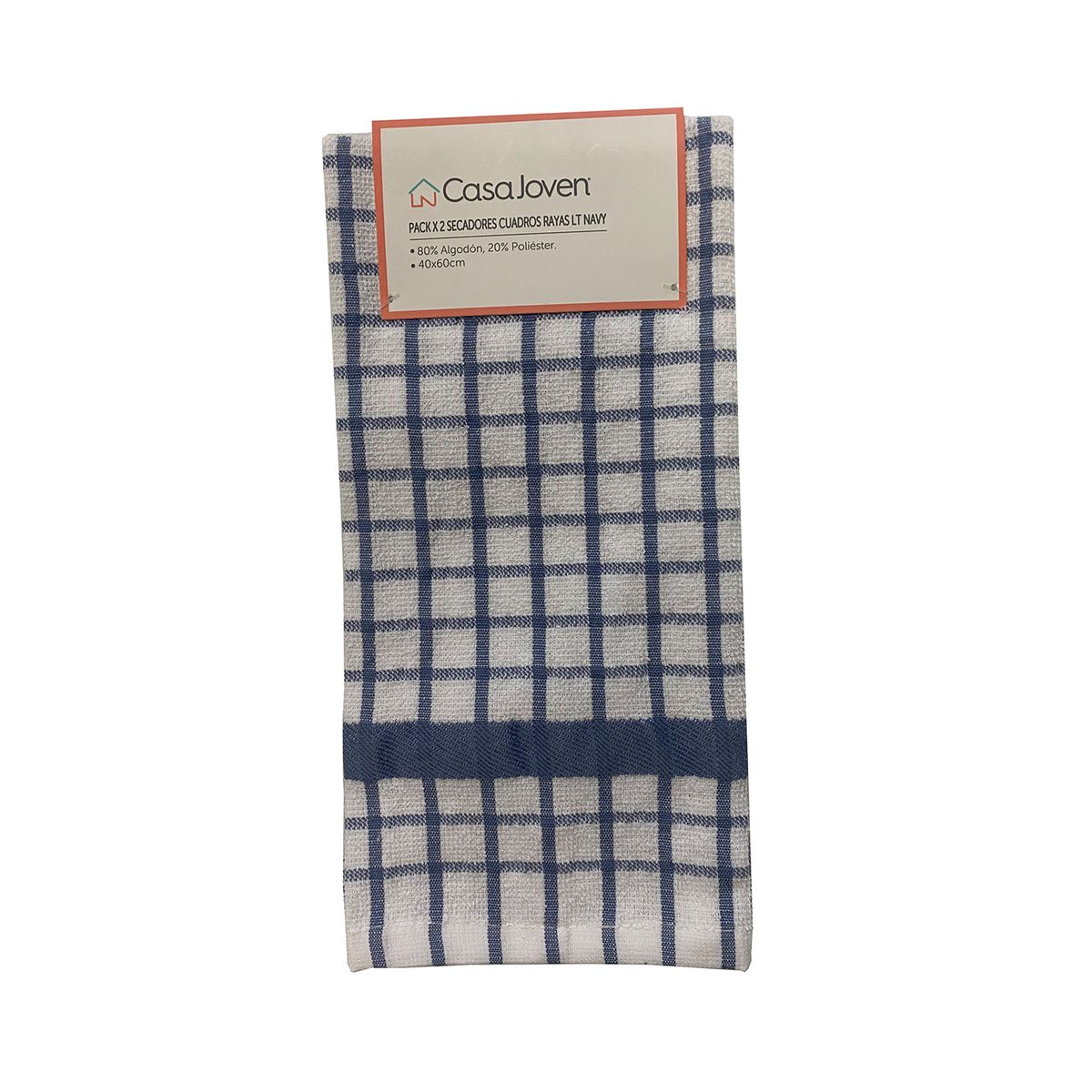 CASA JOVEN - PACK X 2 SECADORES CUADROS RAYAS LT NAVY