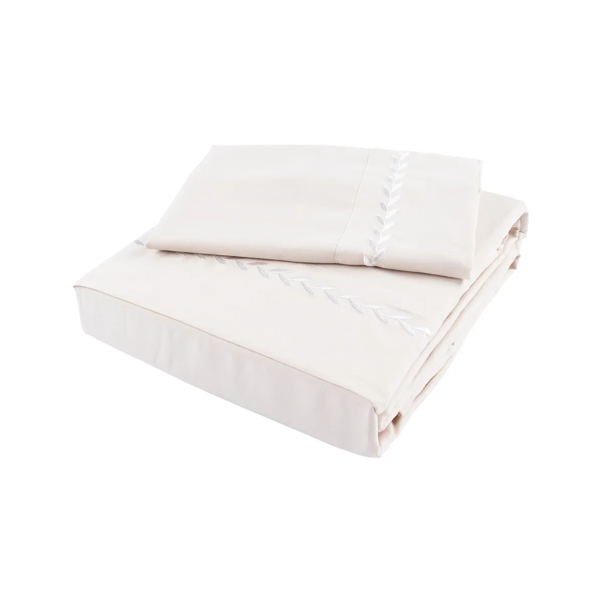 CASA JOVEN - SABANAS BRODERIE BEIGE BLANCA 2PLZ
