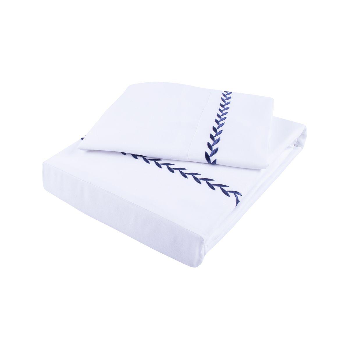 CASA JOVEN - SABANAS BRODERIE BLANCA NAVY 2PLZ