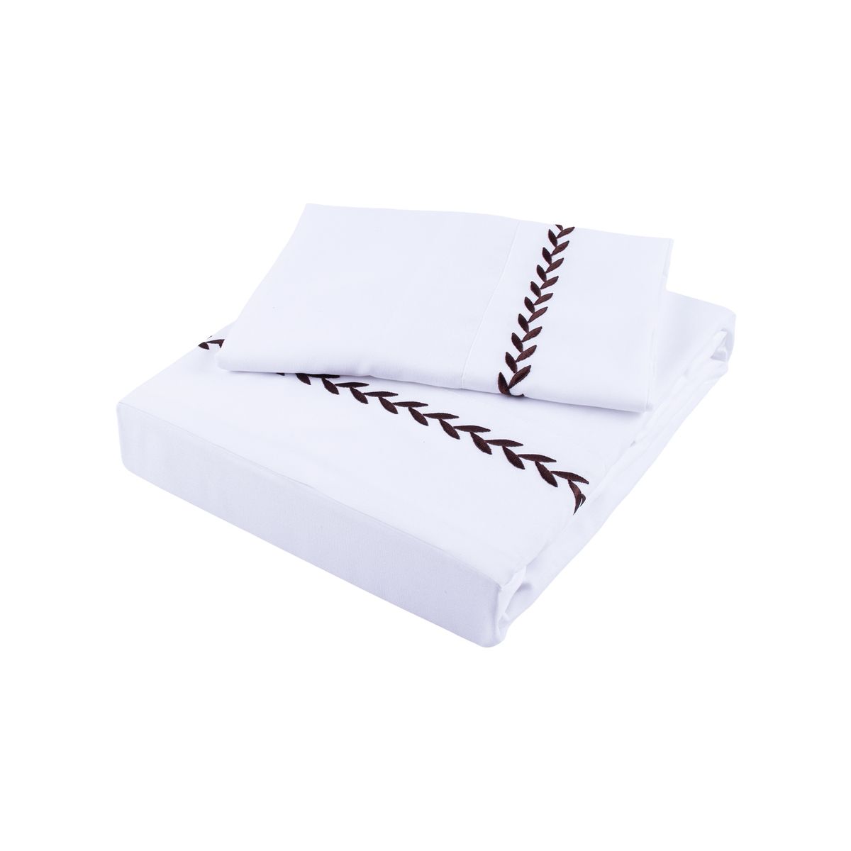 CASA JOVEN - SABANAS BRODERIE BLANCA CHOCOLATE 2PLZ