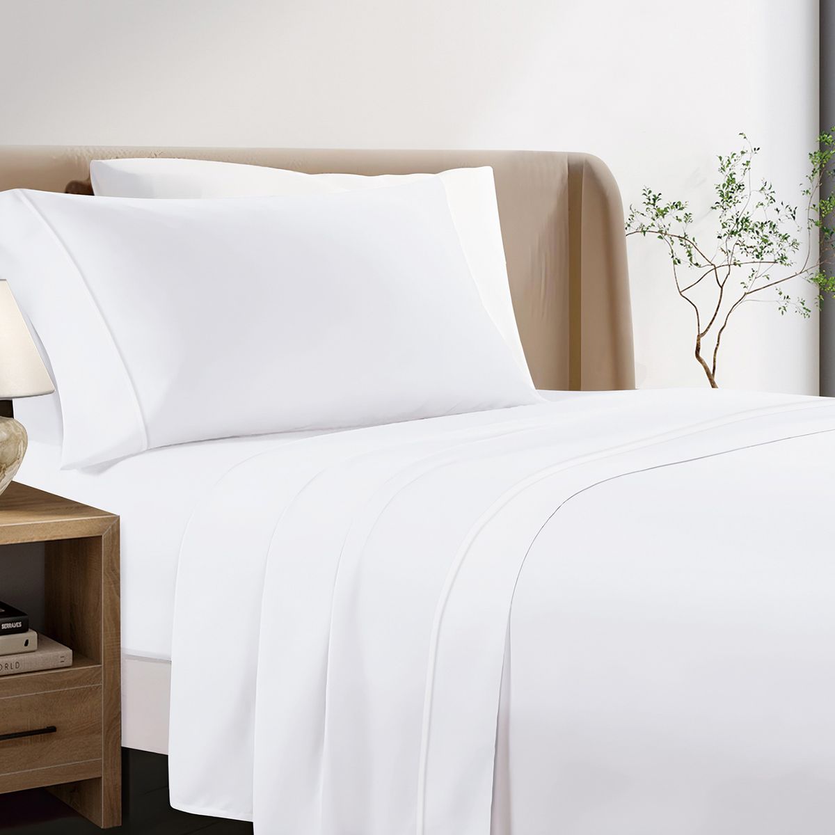 CASA JOVEN - Juego de Sábanas Premium 1.5Plz Blanco