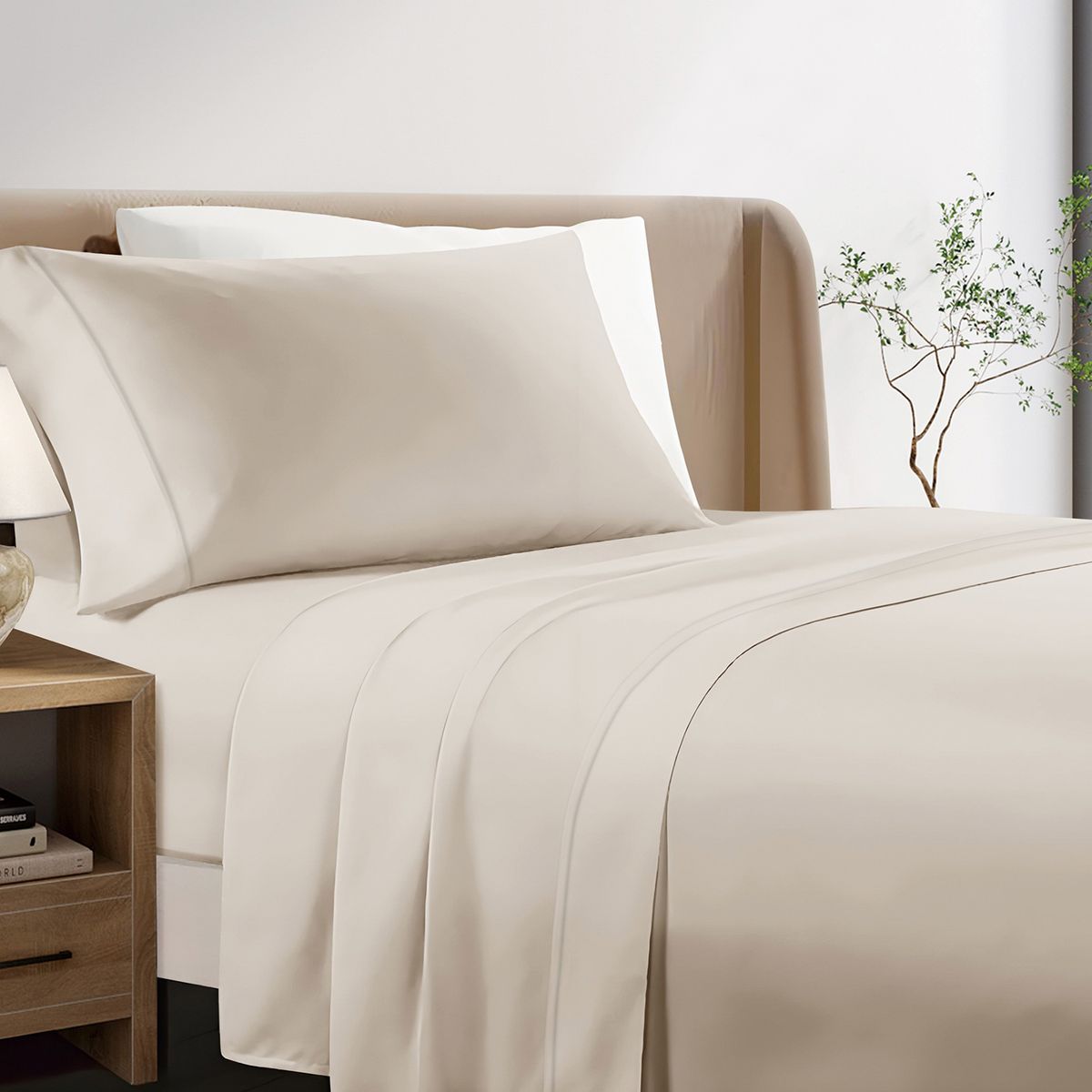 CASA JOVEN - Juego de Sábanas Premium 1.5Plz Taupe