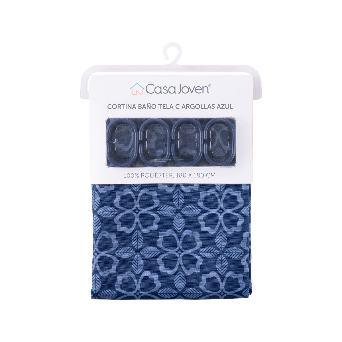 CASA JOVEN - CORTINA BANO TELA C ARGOLLAS AZUL