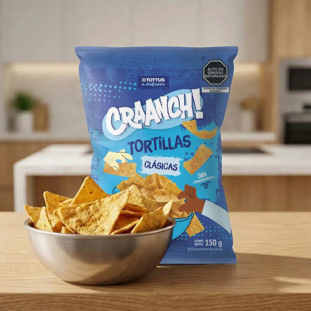 TOTTUS - Tortilla Clásica Craanch Tottus Bolsa 150 g