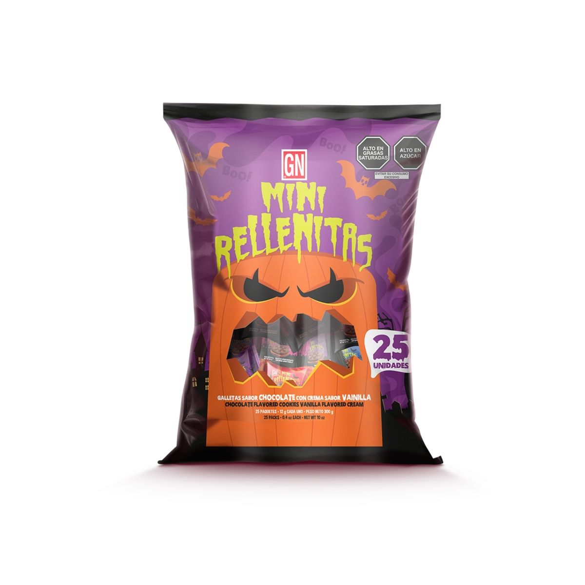 GN - Galletas GN Mini Rellenitas Halloween Bolsa 300 g