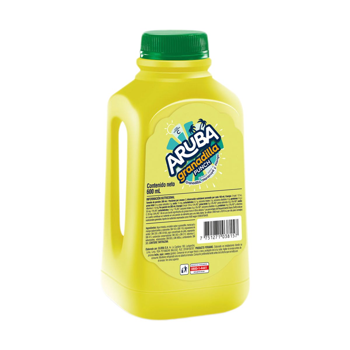 ARUBA - Bebida Aruba Sabor Granadilla Punch Botella 600 mL