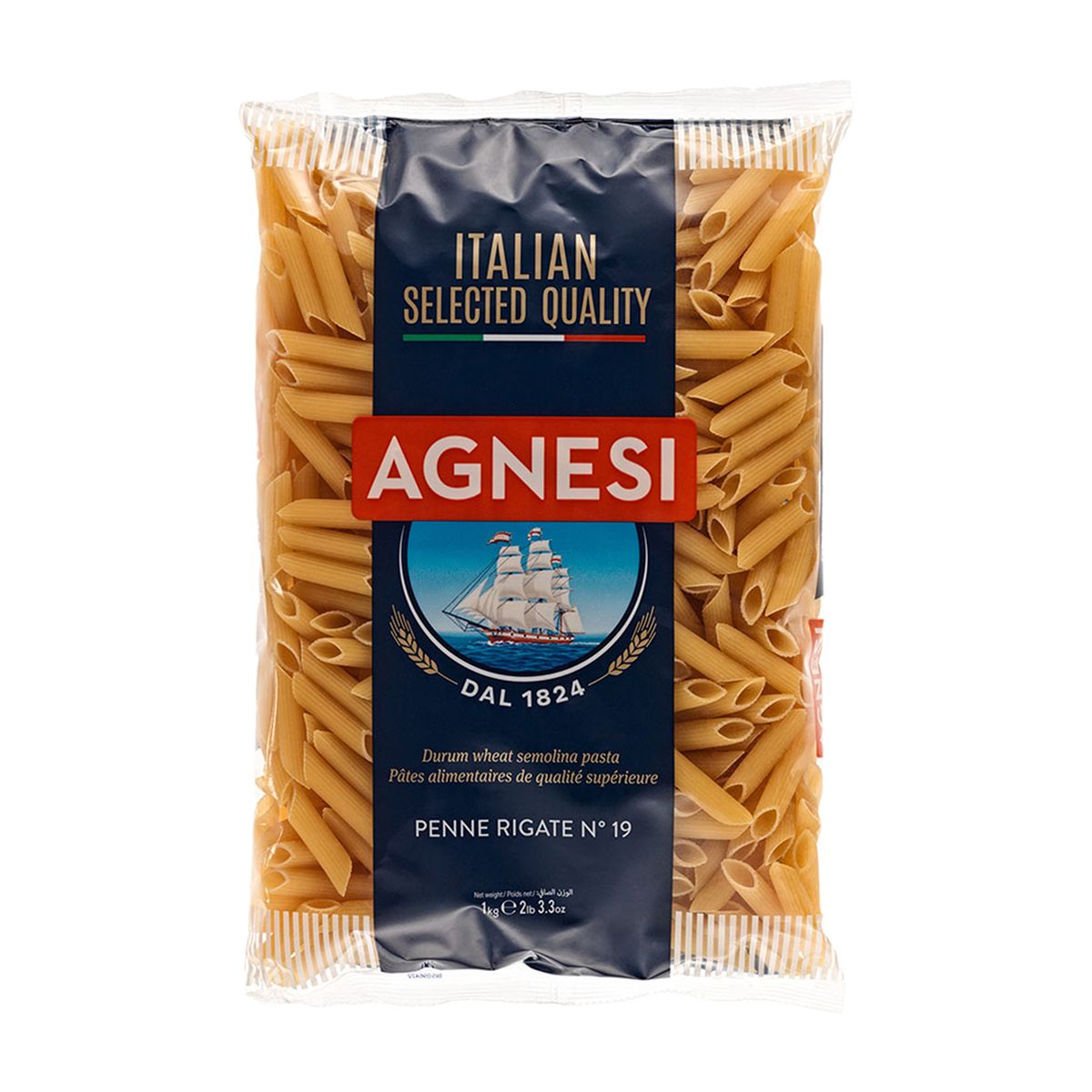 AGNESI - Pasta Agnesi Penne Rigate N19 Empaque 1 Kg
