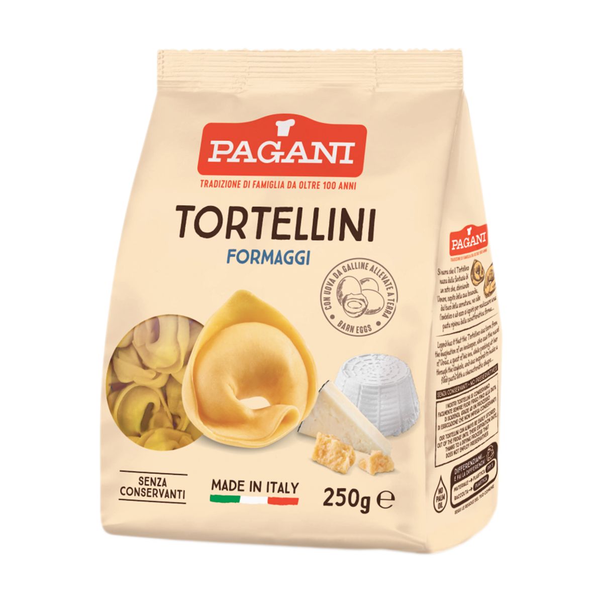 PAGANI - Pasta Tortellini Pagani Fomaggi Bolsa 250 g