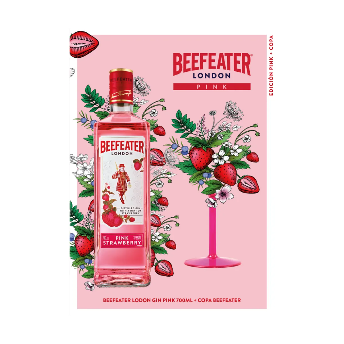 BEEFEATER - Pack Gin Beefeater Pink Botella 700 mL + Copa