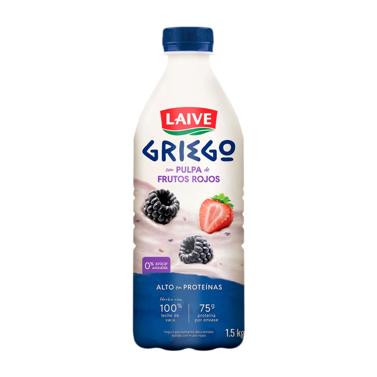 LAIVE - Yogurt Laive Griego Frutos Rojos Botella 1.5 Kg