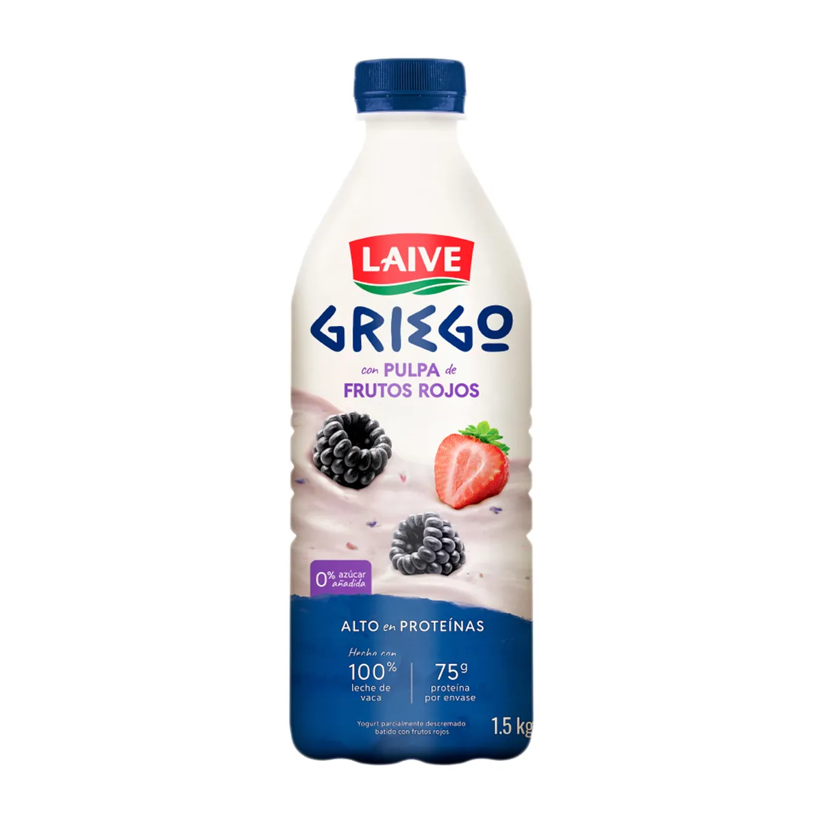 LAIVE - Yogurt Laive Griego Frutos Rojos Botella 1.5 Kg