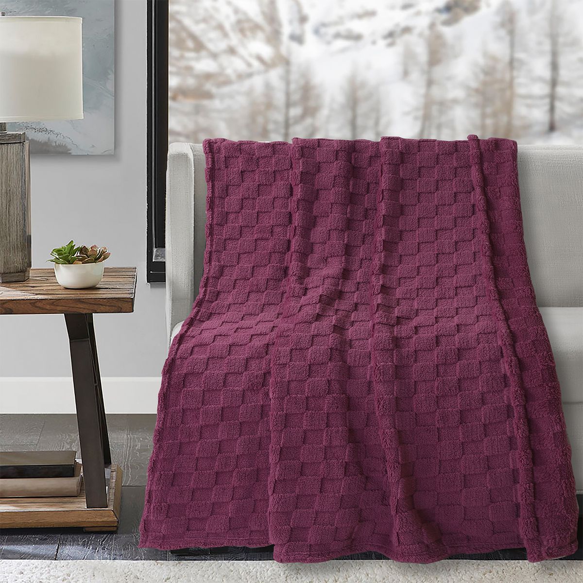 CASA JOVEN - MANTA JQ SHERPA CUBOS MID BERRY