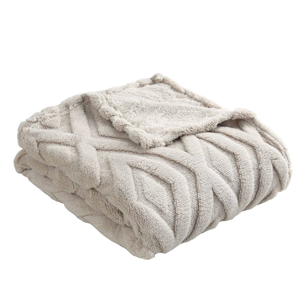 CASA JOVEN - MANTA JACQUARD ROMBOS TAUPE