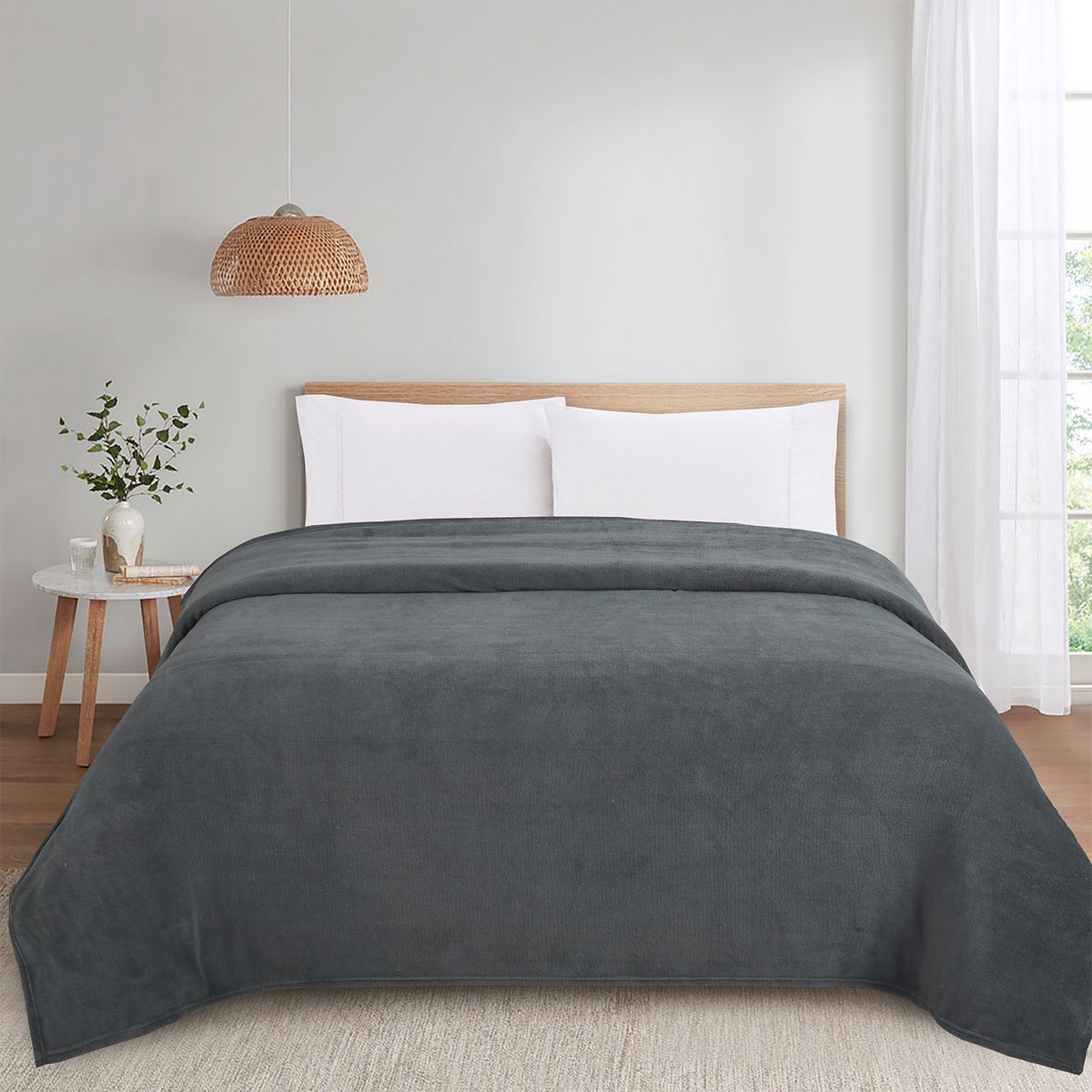 CASA JOVEN - FRAZADA CORAL FLEECE 1.5PLZ CHARCOAL