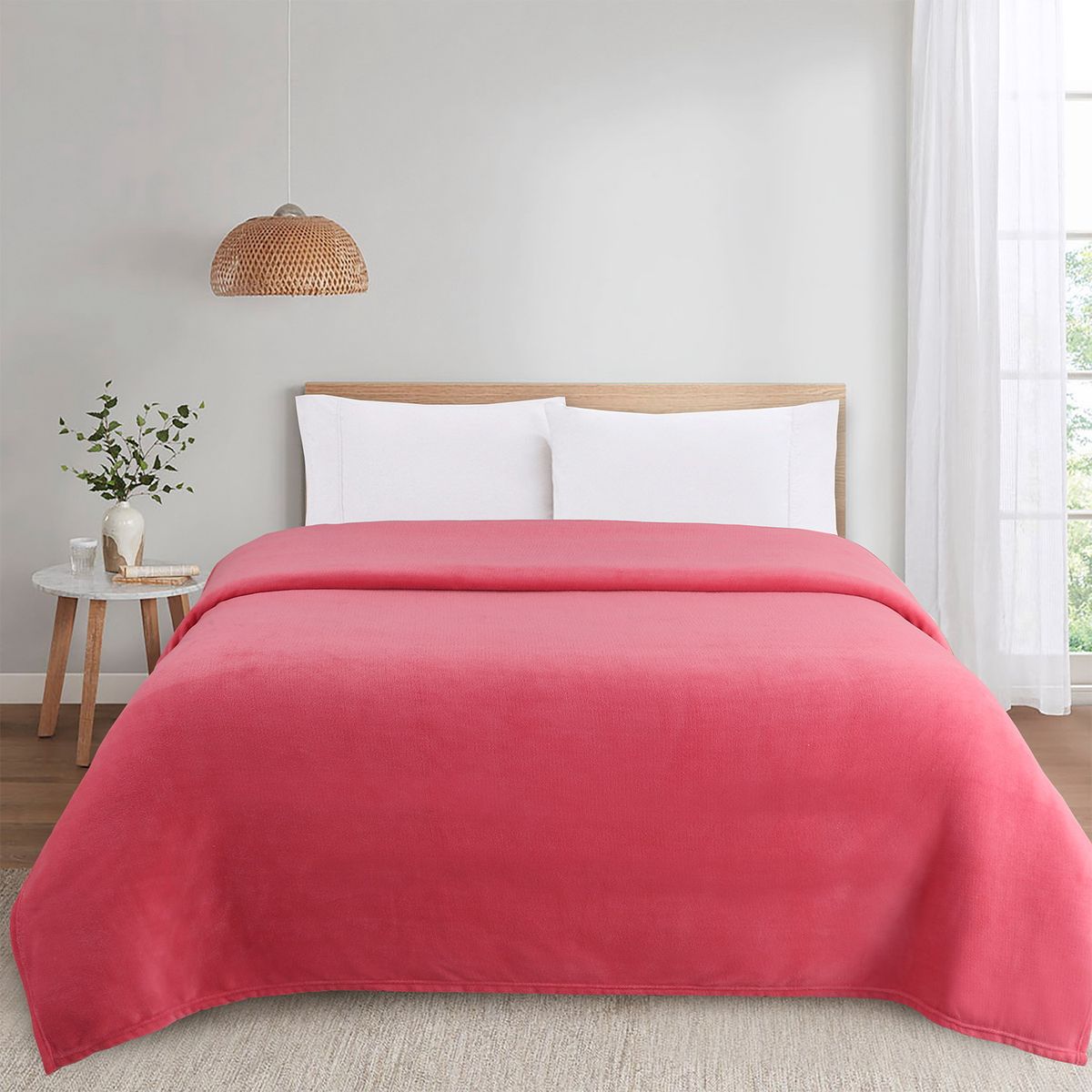 CASA JOVEN - FRAZADA CORAL FLEECE 2PLZ LT CEREZA