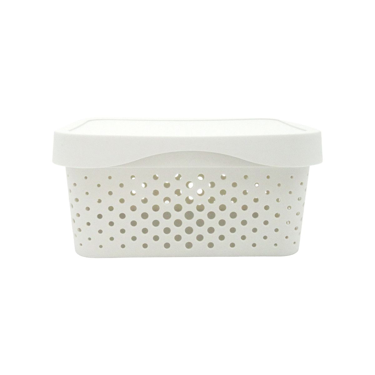 CASA JOVEN - Canasta Organizadora Plastico Gris con Tapa