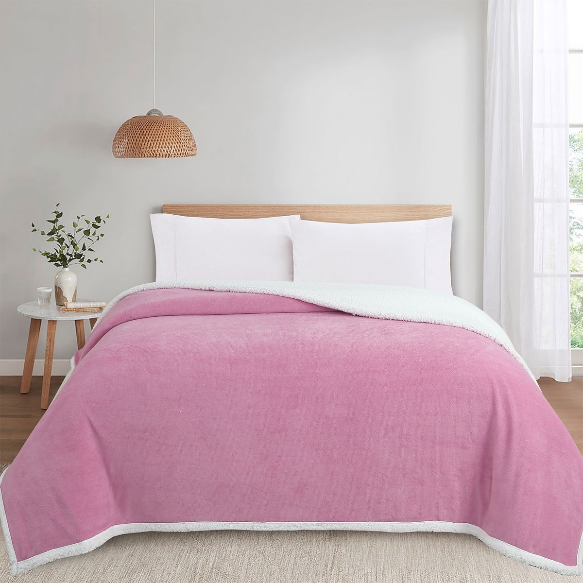 CASA JOVEN - FRAZADA CORAL SHERPA 1.5 PLZ LT BERRY