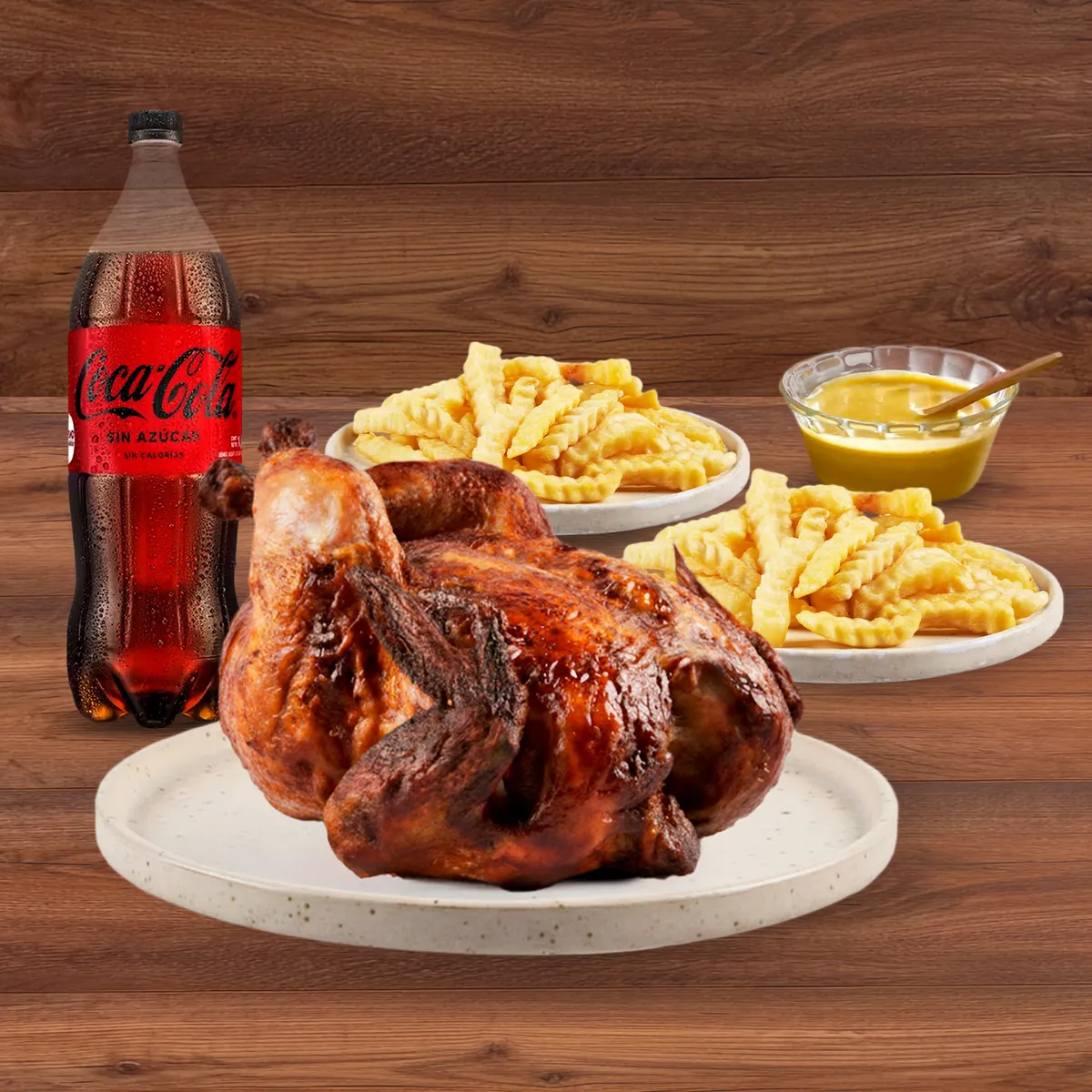 TOTTUS - Pollo Rostizado Tottus + 2 Papas + Ají + Coca Cola 1.5 L