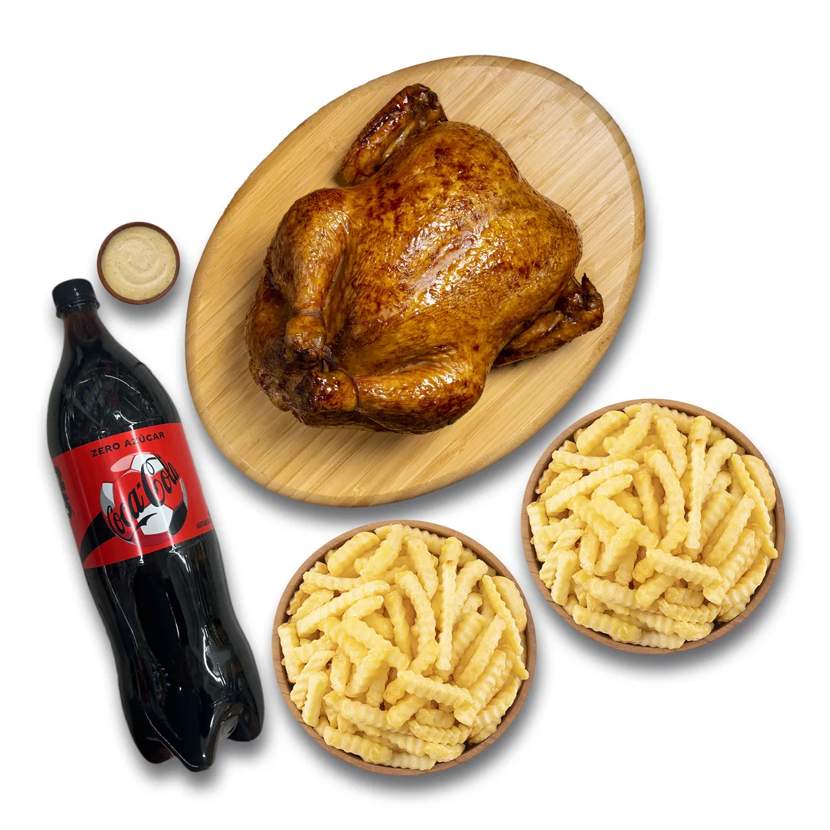 TOTTUS - Pollo Rostizado + 2 Porciones De Papas + 1 Ají + Coca Cola Sin Azúcar 1.5 L